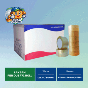Lakban Bening 45 mm x 80 yard, 45 micron
