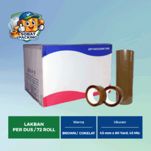 Lakban Cokelat 45 mm x 80 yard, 45 micron