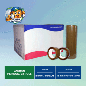 Lakban Cokelat 45 mm x 90 yard, 45 micron