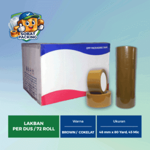 Lakban Cokelat 48 mm x 80 yard, 45 micron