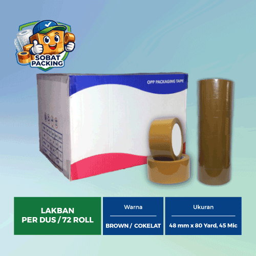 Lakban Cokelat 48 mm x 80 yard, 45 micron
