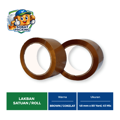 Lakban Cokelat 48 mm x 80 yard, 45 micron