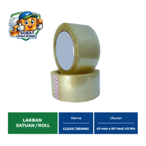Lakban Bening 45mm x 90 yard, 45 micron