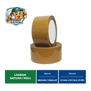Lakban Cokelat 45 mm x 90 yard, 45 micron